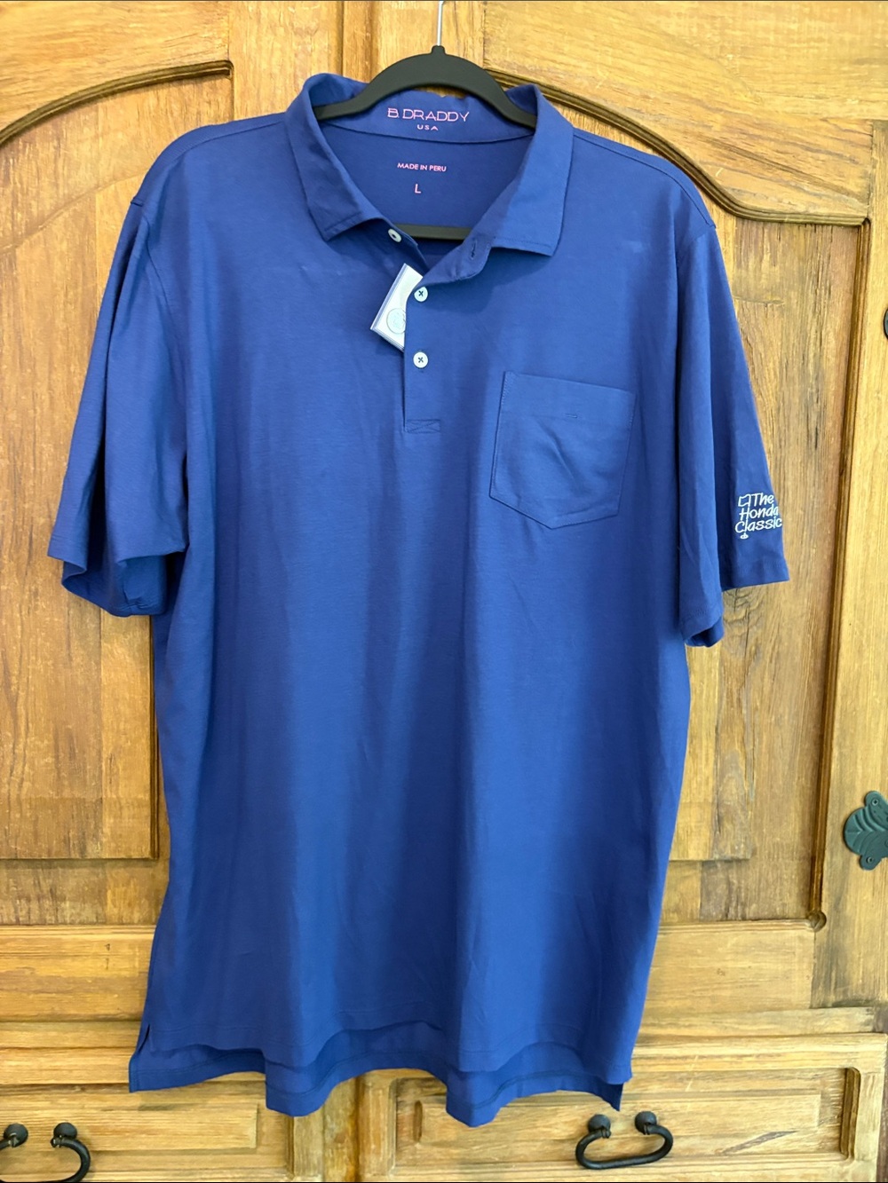Draddy Men's Blue Polo Shirt with Chest Pocket